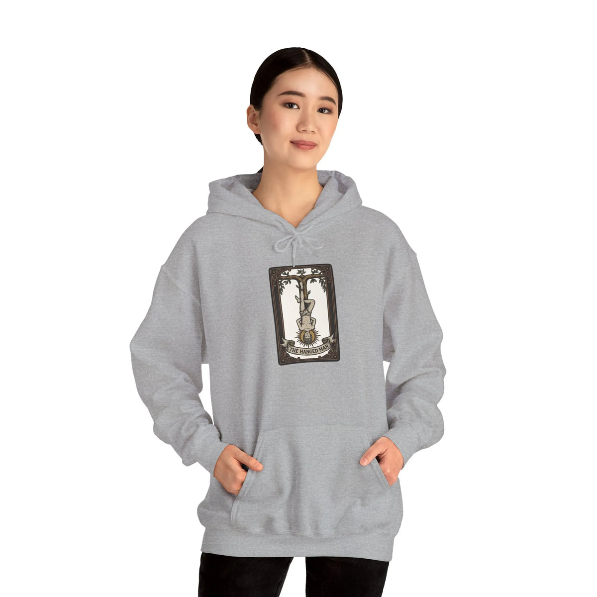 The Hanged Man Tarot Card Hoodie - Heavy Blend Fleece Pullover - Unisex White