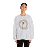 Wunjo Rune Joy Sweatshirt - Heavy Blend Classic Crewneck - Unisex White