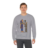 Bastet Sphynx Egyptian Cat Sweatshirt - Heavy Blend Fleece Crewneck - Unisex Ash Gray