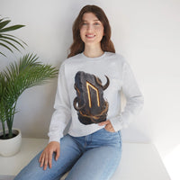 Uruz Rune Vitality Sweatshirt - Heavy Blend Crewneck Fleece - Unisex White