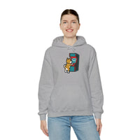 8-Bit Pixel Gaming Dogs Hoodie - Soft Cotton Blend Pullover Fleece - Unisex White