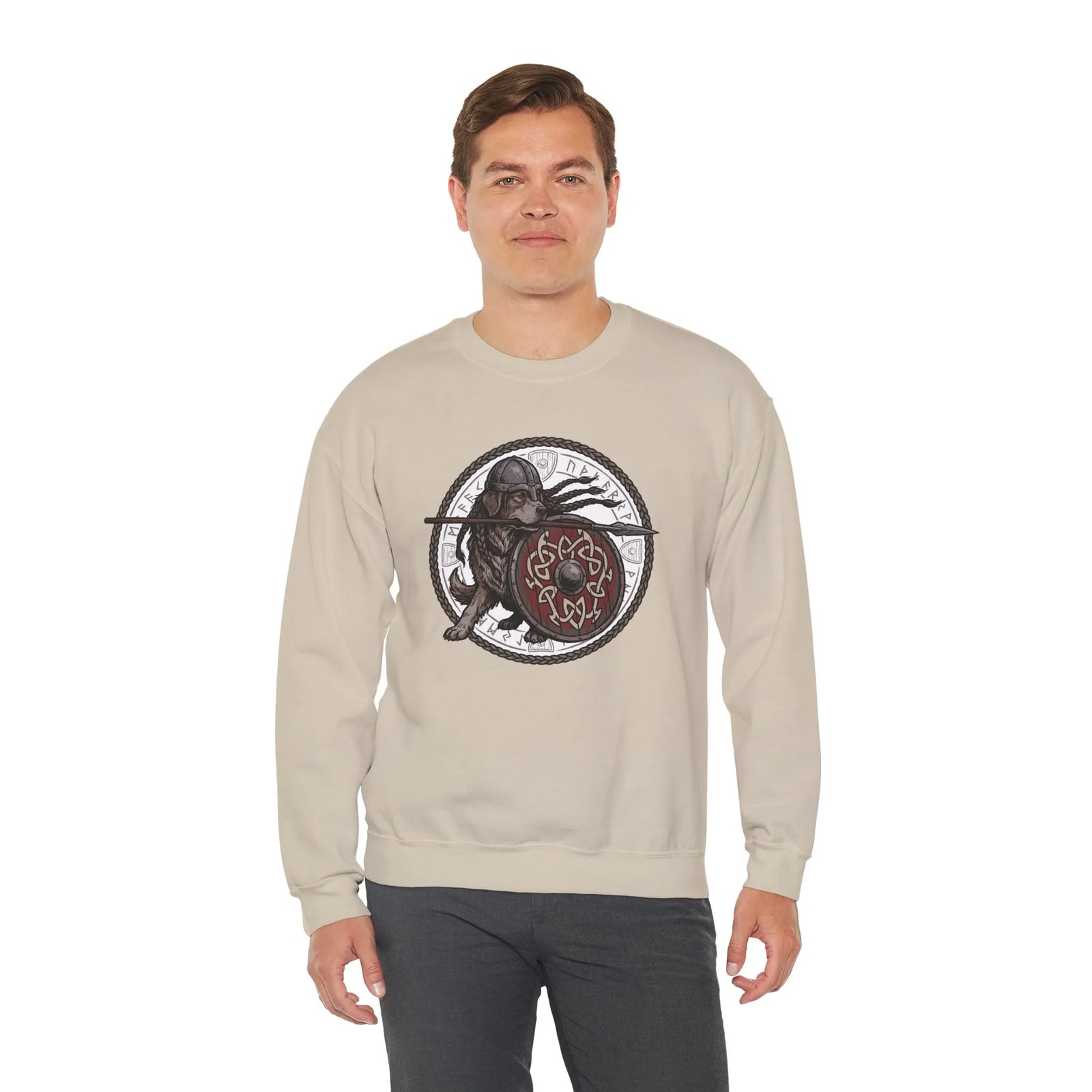 Shieldmaiden Viking Berserker Dogs Sweatshirt - Heavyweight Fleece Crewneck - Unisex White
