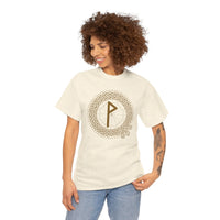Wunjo Rune Norse Knotwork T-Shirt - Heavy Cotton Classic Fit Tee - Unisex White