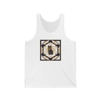 Metatron's Cat Sacred Geometry Tank Top - Lightweight Combed Cotton Jersey - Unisex White