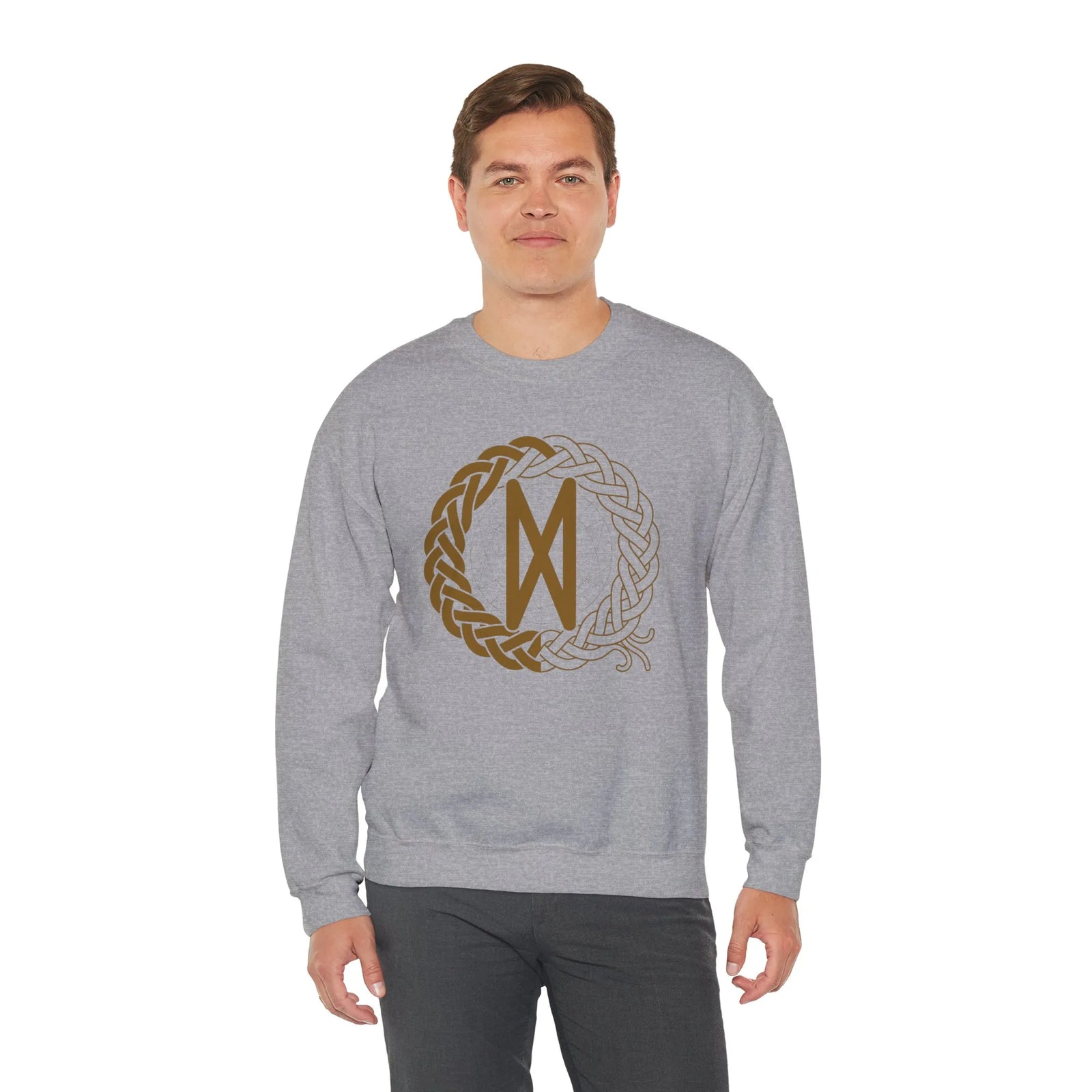 Dagaz Rune Dawn & Dusk Sweatshirt - Heavy Blend Classic Fit Crewneck - Unisex White