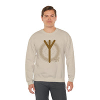 Elhaz Rune Protection Sweatshirt - Heavy Blend Cotton-Poly Crewneck - Unisex White