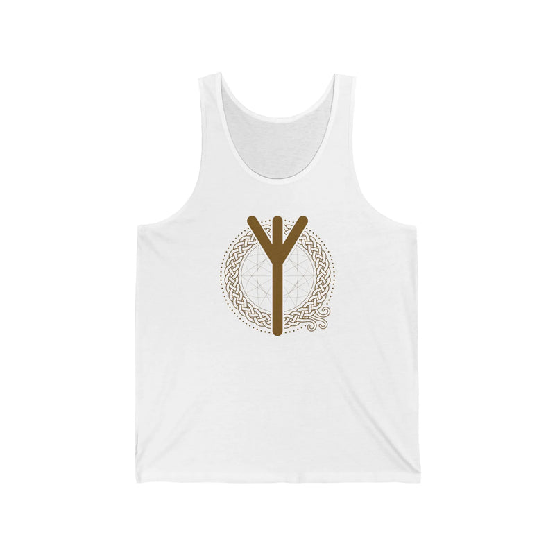 Elhaz Rune Protection Tank Top - Lightweight Ring-Spun Retail Fit - Unisex White