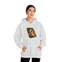 Ingwaz Runic Seed Hoodie - Warm Cotton Blend Pullover - Unisex White
