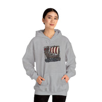 Longship Prow Viking Dog Hoodie - Cozy Cotton Poly Fleece - Unisex White