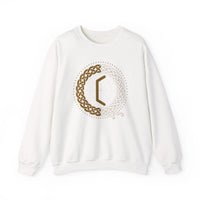 Perthro Rune Norse Mythology Sweatshirt - Heavy Blend Fleece Crewneck - Unisex White