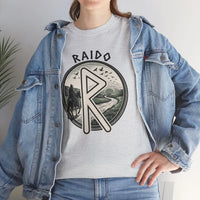 Raido Journey Rune Graphic T-Shirt - Heavy Cotton Classic Fit Tee - Unisex White