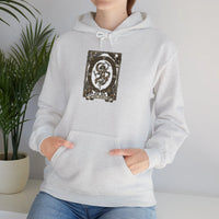 The World Tarot Card Graphic Hoodie - Heavyweight Cotton Blend Pullover - Unisex White
