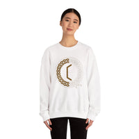 Perthro Rune Norse Mythology Sweatshirt - Heavy Blend Fleece Crewneck - Unisex White