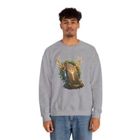 Elhaz Rune Antler Graphic Sweatshirt - Heavy Blend Fleece Crewneck - Unisex White