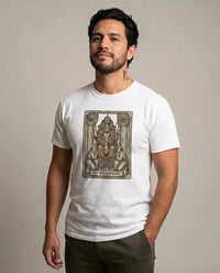 Hierophant Tarot Card Graphic T-Shirt - Heavy Cotton Classic Fit Tee - Unisex White