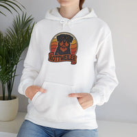 Rottweiler Retro 70s Sunset Hoodie - Soft Blend Classic Fit Pullover - Unisex White