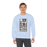 Tarot Death Card Graphic Sweatshirt - Heavy Blend Classic Fit Crewneck - Unisex White