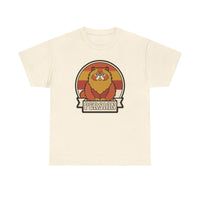 Persian Cat Retro Sunset T-Shirt - Heavy Cotton Classic Fit Tee - Unisex White