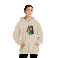 8-Bit Pixel Gaming Dogs Hoodie - Soft Cotton Blend Pullover Fleece - Unisex White