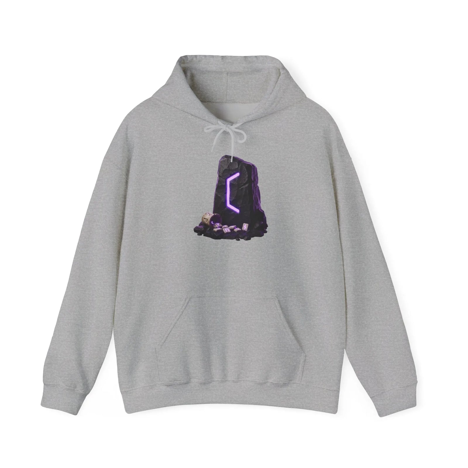 Perthro Rune Mystery Graphic Hoodie - Heavyweight Fleece Pullover - Unisex White