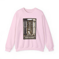 The High Priestess Tarot Card Sweatshirt - Heavy Blend Fleece Crewneck - Unisex White