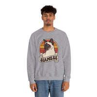 Siamese Retro 70s Sunset Sweatshirt - Heavy Blend Fleece Crewneck - Unisex Ash