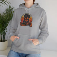 Rottweiler Retro 70s Sunset Hoodie - Soft Blend Classic Fit Pullover - Unisex White