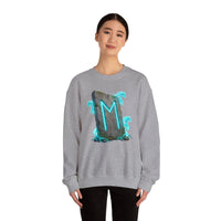 Ehwaz Rune Spirit Horse Sweatshirt - Heavy Blend Classic Fit Crewneck - Unisex White