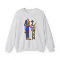 Bastet Sphynx Egyptian Cat Sweatshirt - Heavy Blend Fleece Crewneck - Unisex Ash Gray