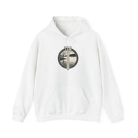 Isa Rune Ice Stillness Hoodie - Heavy Blend Fleece Pullover - Unisex White