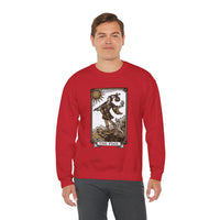 The Fool Tarot Card Graphic Sweatshirt - Heavy Blend Crewneck Fleece - Unisex White