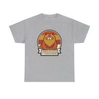 Persian Cat Retro Sunset T-Shirt - Heavy Cotton Classic Fit Tee - Unisex White