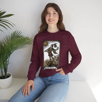 The Fool Tarot Card Graphic Sweatshirt - Heavy Blend Crewneck Fleece - Unisex White