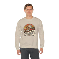 Norwegian Forest Cat Retro Sunset Sweatshirt - Heavy Blend Fleece Crewneck - Unisex White