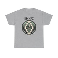 Ingwaz Seed Rune Graphic T-Shirt - Heavy Cotton Classic Fit Tee - Unisex White