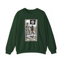 Tarot Death Card Graphic Sweatshirt - Heavy Blend Classic Fit Crewneck - Unisex White