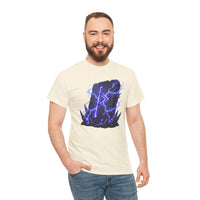 Thurisaz Rune Lightning Graphic T-Shirt - Heavy Cotton Classic Fit Tee - Unisex White