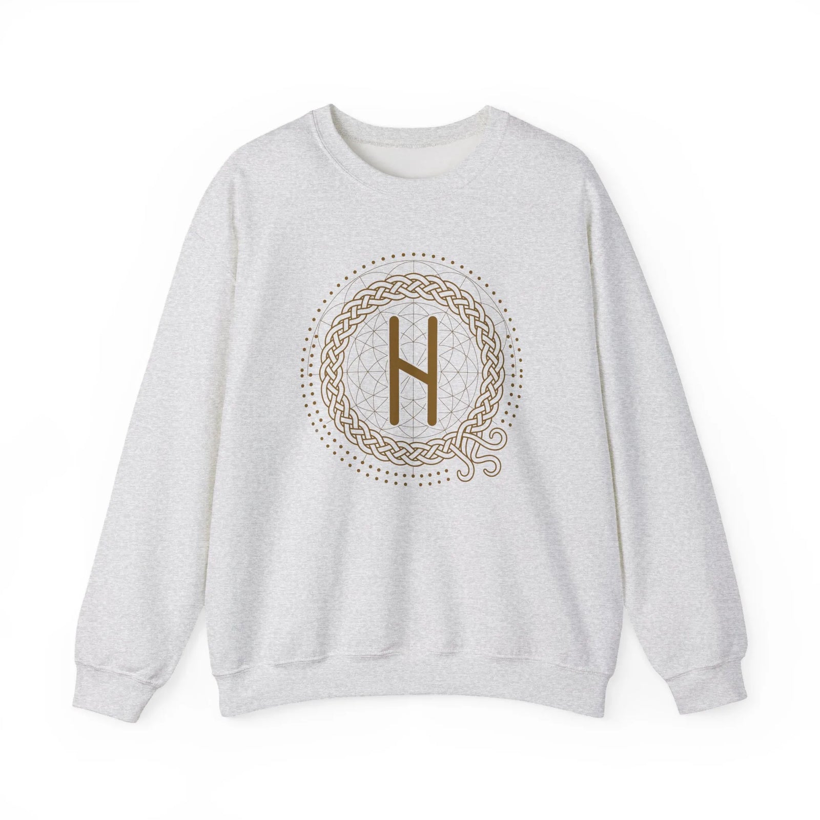 Hagalaz Rune Crushing Change Sweatshirt - Heavy Blend Cotton Poly Crewneck - Unisex White