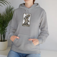 The Tower Tarot Card Hoodie - Heavy Blend Fleece Pullover - Unisex White