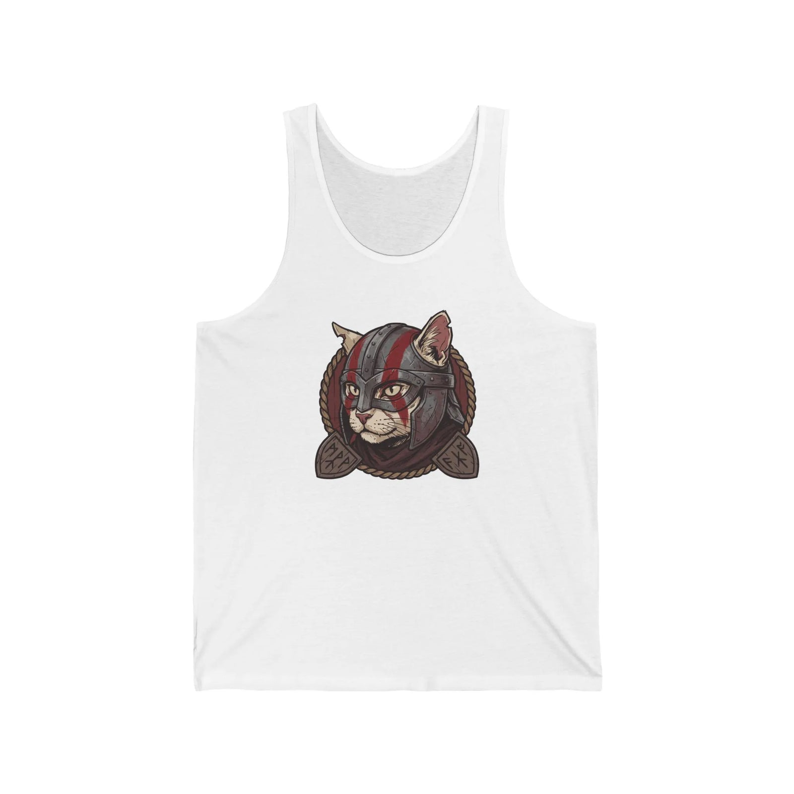 Viking Berserker Cat Warpaint Tank Top - Soft Jersey Light Retail Fit - Unisex Athletic Heather