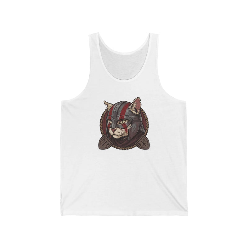 Viking Berserker Cat Warpaint Tank Top - Soft Jersey Light Retail Fit - Unisex Athletic Heather