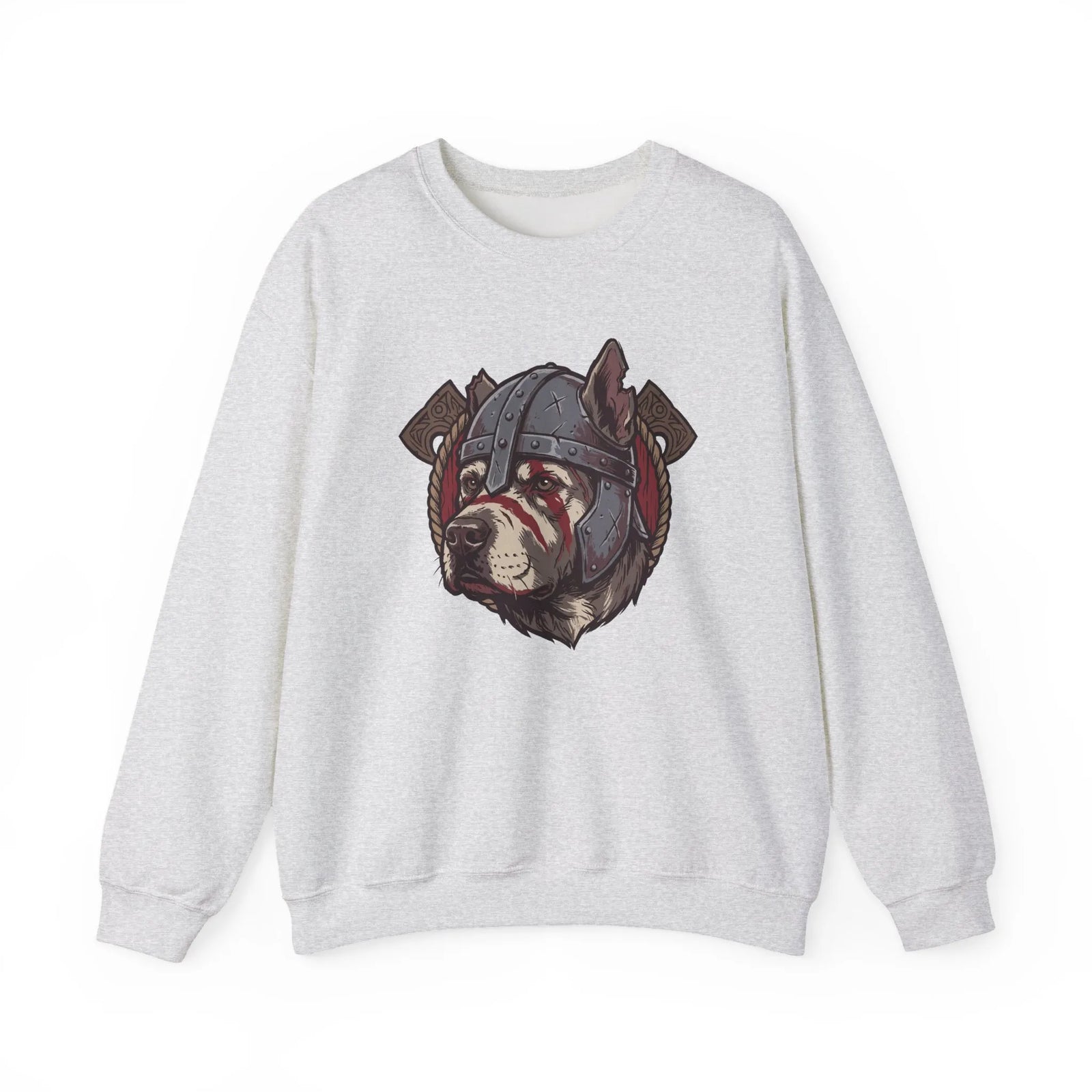 Warpaint Viking Berserker Dog Sweatshirt - Durable Cotton Blend Fleece Crew - Unisex White