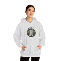 Wunjo Rune Norse Joy Circle Hoodie - Heavy Blend Fleece Pullover - Unisex White