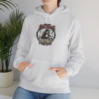 Skull Throne Rocker Dogs Graphic Hoodie - Heavy Blend Fleece Pullover - Unisex White