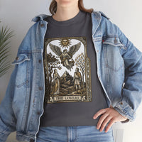 The Lovers Tarot Card Graphic T-Shirt - Heavy Cotton Classic Fit Tee - Unisex White