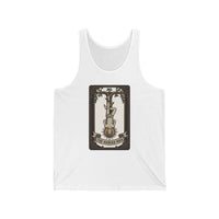 The Hanged Man Tarot Card Tank Top - Lightweight Combed Cotton Jersey - Unisex White