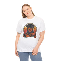 Retro 70s Sunset Rottweiler T-Shirt - Heavy Cotton Classic Fit Tee - Unisex Off White