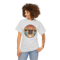 French Bulldog Sunset Aviator T-Shirt - Heavy Cotton Classic Fit Tee - Unisex White