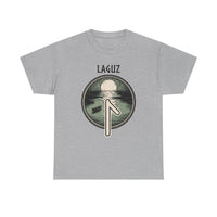 Laguz Rune Water Moon T-Shirt - Heavy Cotton Classic Fit - Unisex White