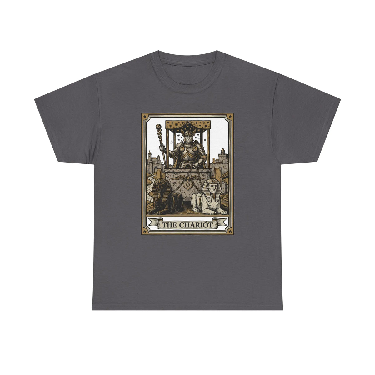 The Chariot Tarot Card T-Shirt - Heavy Cotton Classic Fit Tee - Unisex White